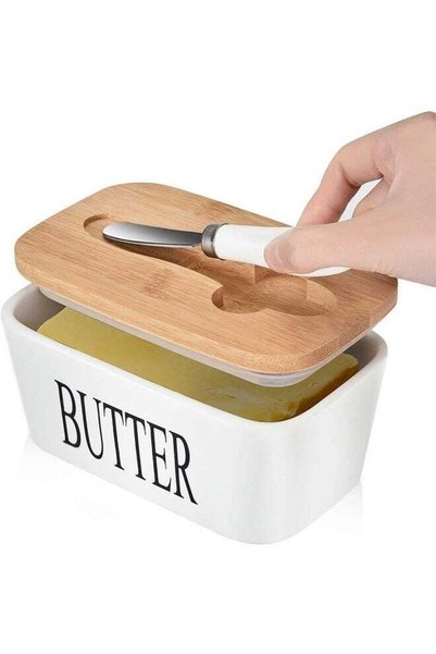 Generic Large Butter Dish with knife Holds