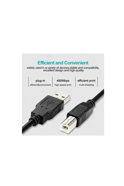 Generic USB 2.0 Printer Cable 1.5M (A-Male to B-Male) – High-Speed Scanner & Hard Drive Cord for HP, Canon