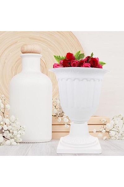genric FFD Patio Urn Planters | Grecian Style Plastic Flower Pots for Front Door, Porch, Wedding Decor Smal