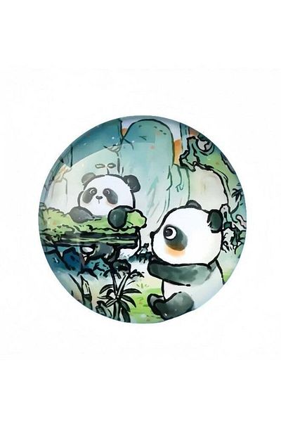 Generic Original glass panda refrigerator magnet cute cartoon magnetic stickers cultural and creative gifts