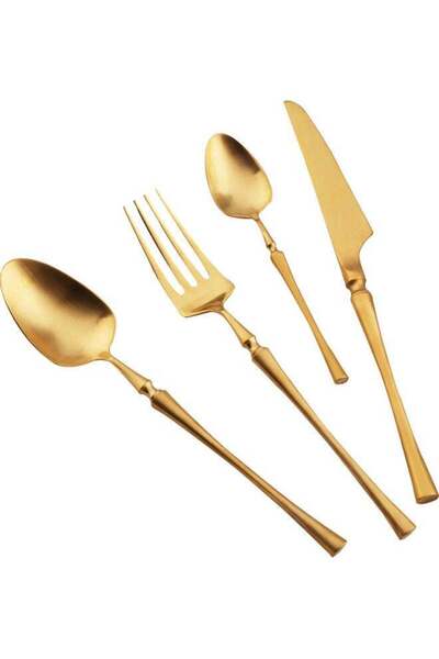 Generic 4-Piece Simple Design Cutlery Gift Set Gold
