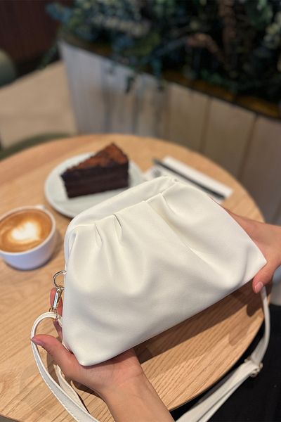 torime Vegan Leather Pleated Design Women's Shoulder & Shoulder Bag