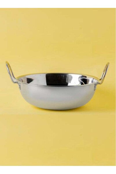 Generic Ayda Stainless Steel Kadai Wok with Handle light Guage 22cm