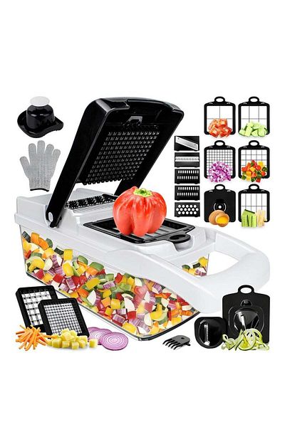 Generic AMROAH 25 in 1 Vegetable Chopper 12 Blades Multifunction, Kitchen Veggie Cutter Food Chopper with C
