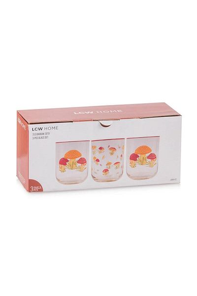 LC Waikiki Lcw Printed Glass Cup Set 3 Pieces 350 ml (W5)
