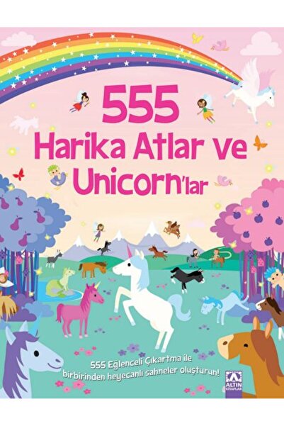 İthaki Yayınları 555 Eğlenceli Çıkartma - Harika Atlar ve Unicorn’lar