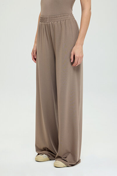 SHEISMONO Ultra Soft Düz Kesim Bol Pantolon Vizon