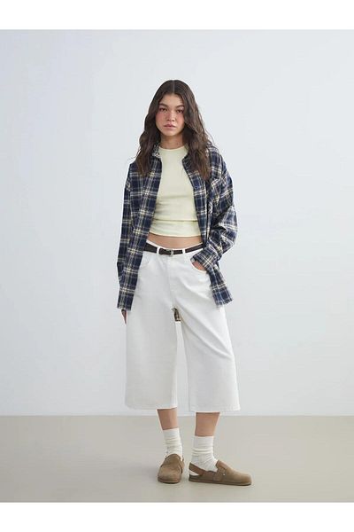 LC Waikiki Καρό Oversize γυναικείο πουκάμισο ξυλοκόπος (W5)