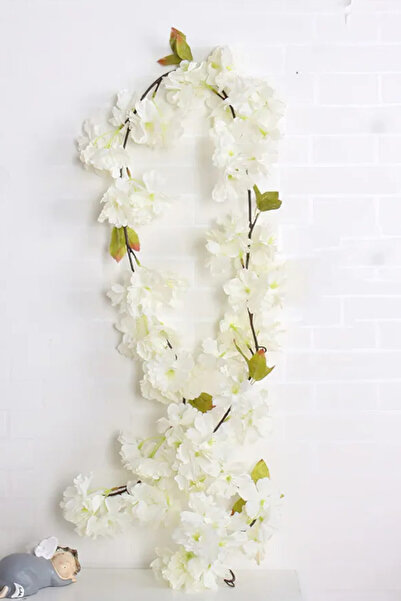 MD Aspiz Flowers Yapay Lüx Bahar dalı Sarmaşık 175 Cm _ yapraklı sakura Büyük japon kiraz Sarkıt sarkan