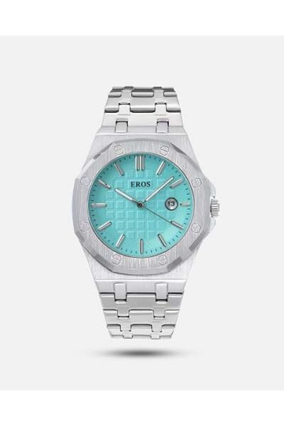 Eros Men's Watch in Silver Color with Tiffany Dial