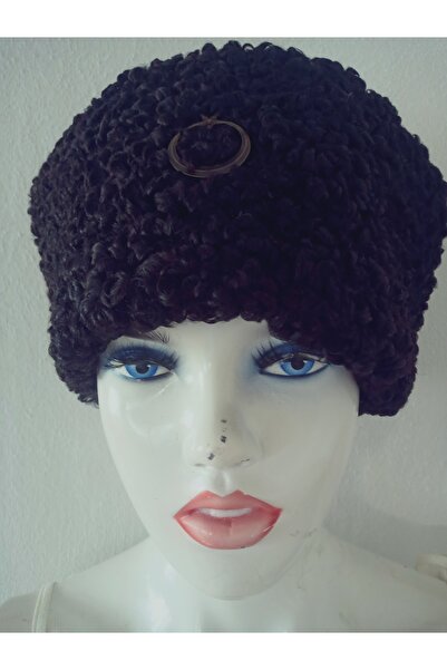 hoaryage Căciulă unisex Kuva-i Milliye, căciulă Astragan din piele de miel autentică