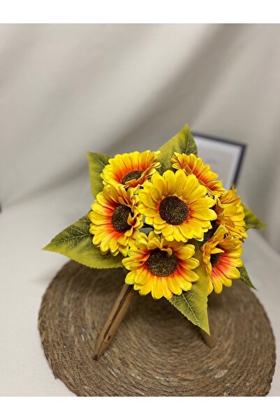 BYSHOME Yapay Ayçiçeği Demeti 7 Dallı 25 Cm 1.Kalite