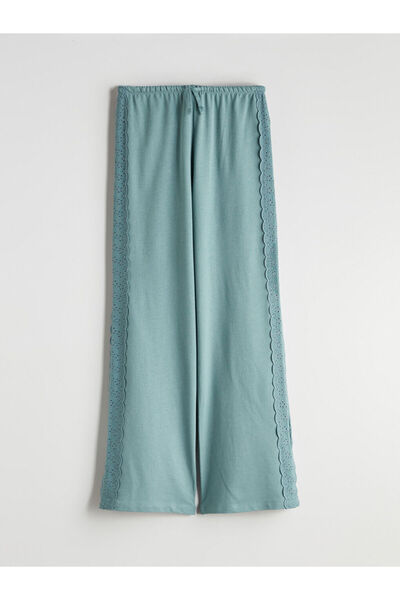 LC Waikiki Girls' Trousers with Elastic Waist and Scallop Detail
