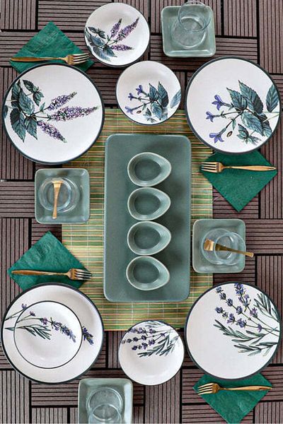 Asi Home Set of 2 As a Home Botanical Garden, ceramic, Mic set (21 Pieces)