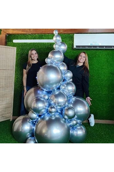 BALON DİYARI 20 Light Blue Metallic Pearlescent Balloons – Bright and Stylish Decoration