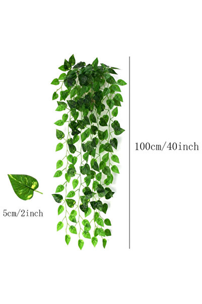 MD Aspiz Flowers 2 Demet Yapay Sarmaşık Islak Dokulu Sık Yapraklı 85cm 9lu ( Saksısız ) sarkıt Duvar asılı Sarkan çit