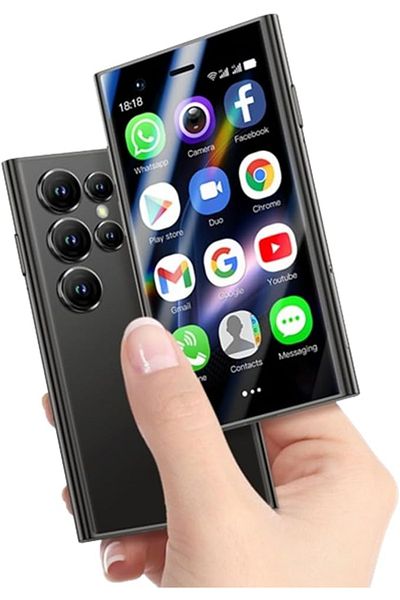 Generic S23 Pro Mini Smartphone Black – Android Quad Core, Pocket Mobile for Kids, Students, Adults