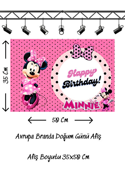 snowparty Πανό γενεθλίων με θέμα τη Μίνι Μάους