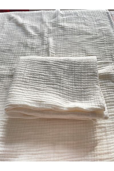 Divanest 4 Layer Muslin Baby Blanket Pique Ecru
