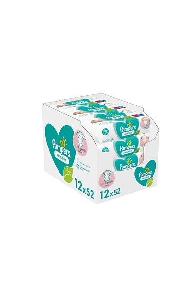 Pampers sensitive Wet Wipes 12 x 52, 624 Pieces