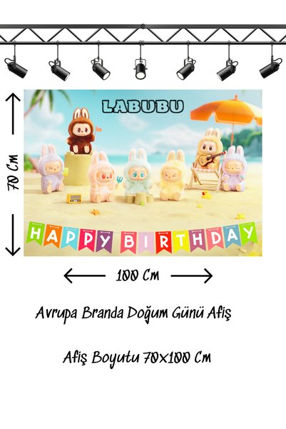 snowparty Banner za rođendan sa temom Labubu