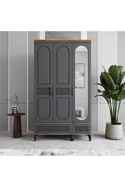 MONZIO Libra 3 Kapaklı Çekmeceli Gardırop %100 MDF