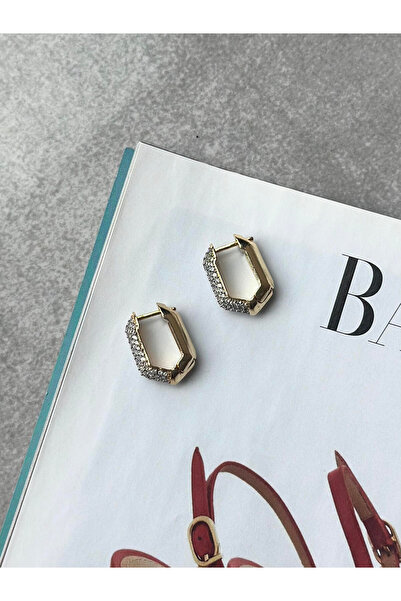 Serenity Atelier Yeni Sezon Gold Zirkon Taş Detaylı Res Küpe (2cm)