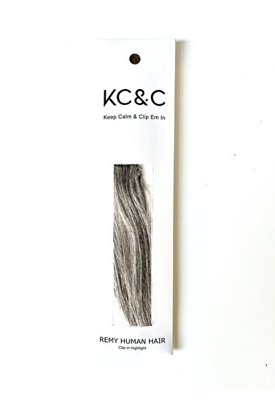 keep calm & Clip Em In - Salt and Pepper Black Light Hair Wavy Single Highlight 1pc