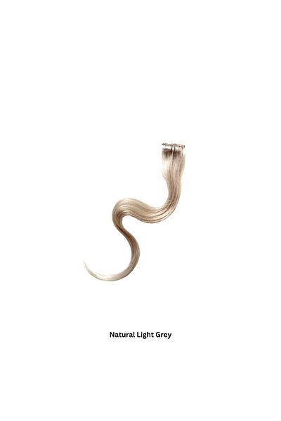 keep calm Natural Light Grey Clip-In Hair Extension Single Highlight Wavy