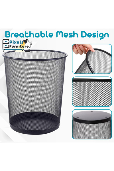 PixelsFurniture Pixel Furniture Round Metal Wire Wastebasket, Lightweight and Stylish, Home and Office Wastebasket