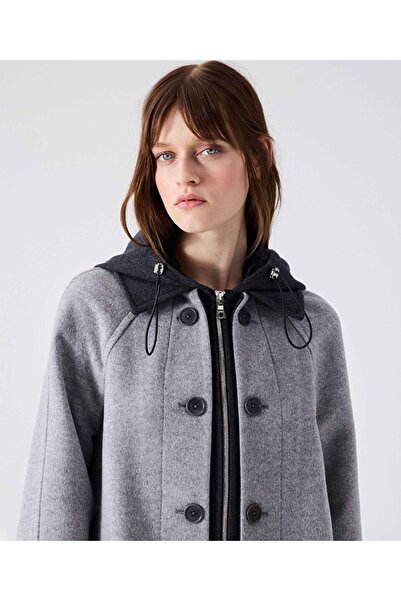 Machka Colorblock yün ve kaşmir karışımlı kaban