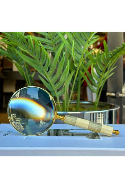 ECASATAL Decorative Magnifying Glass With Wooden Pattern