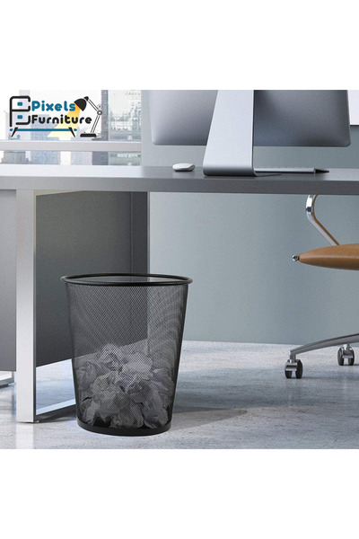 PixelsFurniture Pixel Furniture Round Metal Wire Wastebasket, Lightweight and Stylish, Home and Office Wastebasket