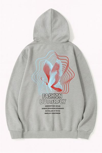 CLASSY.MODA “Trend Oversize Hooded Sweatshirt - Comfortable 3 Thread Fabric, Colorful Printed Unisex”