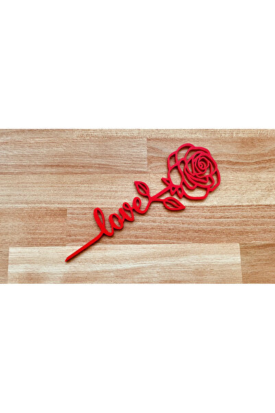 SORA DESIGN Φιγούρα τριαντάφυλλου με γραφή αγάπης – Διακοσμητικό λουλούδι με ...