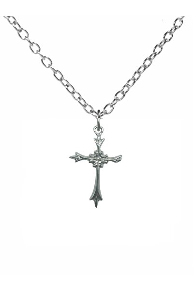 Herşey Nota Haç İşareti Kolye – Unisex Metal Takı, 60 cm Zincirli Dini & Goti...