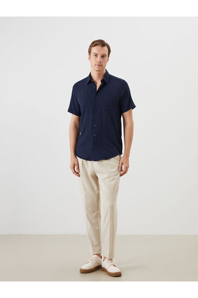 LC Waikiki New Season Regular Fit Short Sleeve Patterned Checkered Men's Shirt - S5Jj77Z8