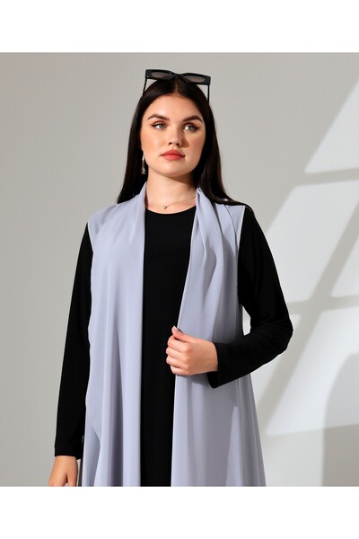 Fi'l Arz Fashion Shawl Collar Chiffon Vest