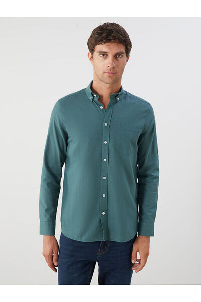 LC Waikiki New Season Regular Fit Long Sleeve Linen Blend Men's Shirt - S5Fm94Z8
