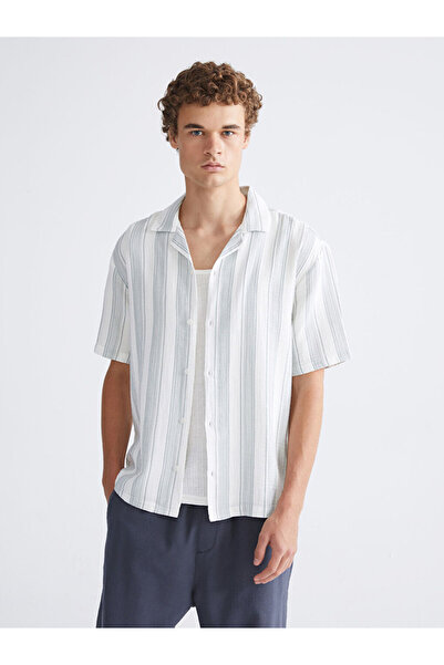 LC Waikiki Ανδρικό πουκάμισο με κανονική εφαρμογή από μουσελίνα με ζαρωμένο σ...