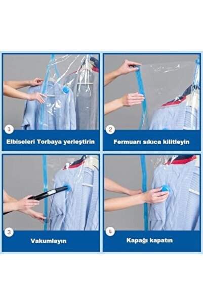 STOREMAX PRStoRe Vakumlu Hurç, Dolap Düzenleyici Elbise Saklama Poşeti,%80 Yer Tasarrufu,1adet 90x60cm,1ad