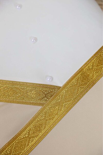 Fun Moment Newborn baby bisht - beige and gold bisht design