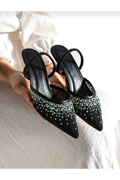 Mira style Pantofi de seară cu toc de 9 cm din plasă transparentă