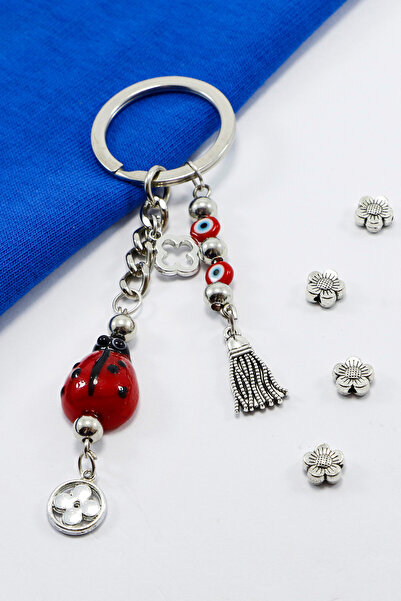 biuti Χειροποίητο μπρελόκ με χάντρες κακού ματιού με πασχαλιάρα, στολίδι για ...