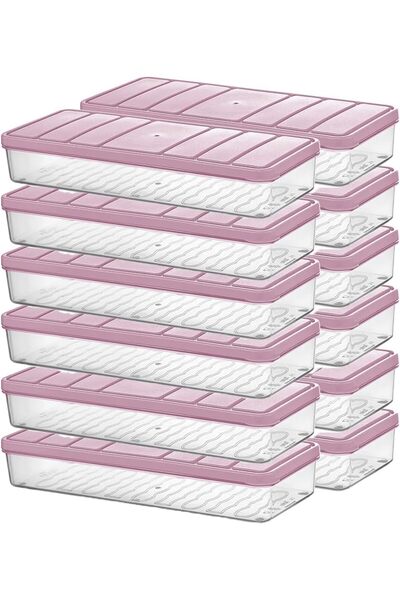 STOREMAX Sellbuyst Home - Nora 12-Piece 1.2 Liter Small Size Light Pink Storage Container Trendy 266450