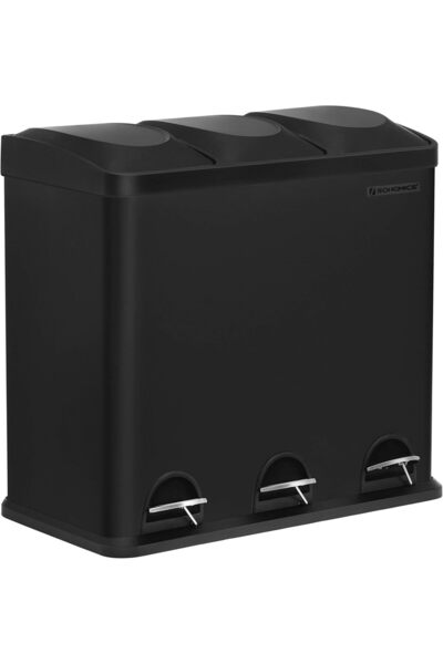 STOREMAX PRStoRe 54 Litre Mutfak Çöp Kutusu Pedallı Çöp Kovası, 3 Bölmeli, İç...