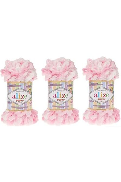 Alize Puffy Color Yarn for Knitting Baby Blankets - Pink (5863)
