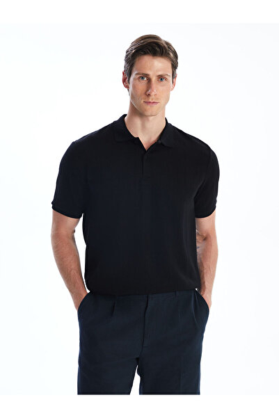 LC Waikiki Black Polo Neck Men's T-Shirt