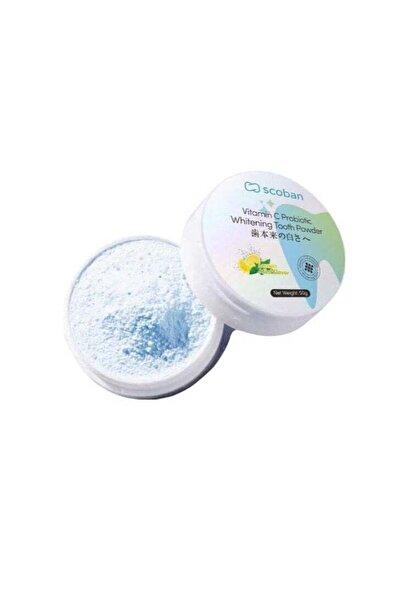 Whitening مسحوق سكوبان للأسنان بفيتامين سي والبروبيوتيك