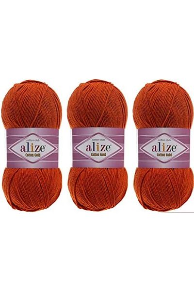 Alize Golden Crochet Threads, Made of 55% Cotton and 45% Acrylic, Set of 3 Spools 300 grams, 1082 ya